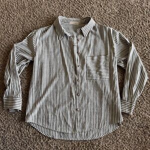 By Together Vincent Black/white Stripe Long Sleeve Button Up Shirt Women’s Small